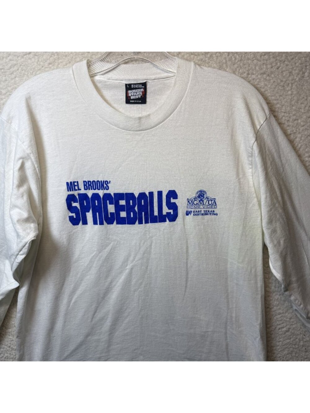 Vintage Mel Brooks Spaceballs Movie Promo Shirt MGM UA Rental White Large Rare